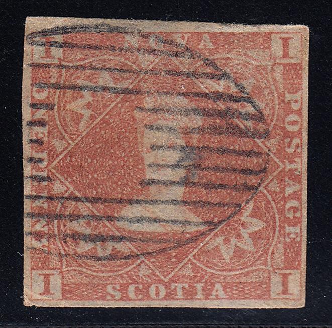 0001NS1708 - Nova Scotia #1 - Used - Deveney Stamps Ltd. Canadian Stamps