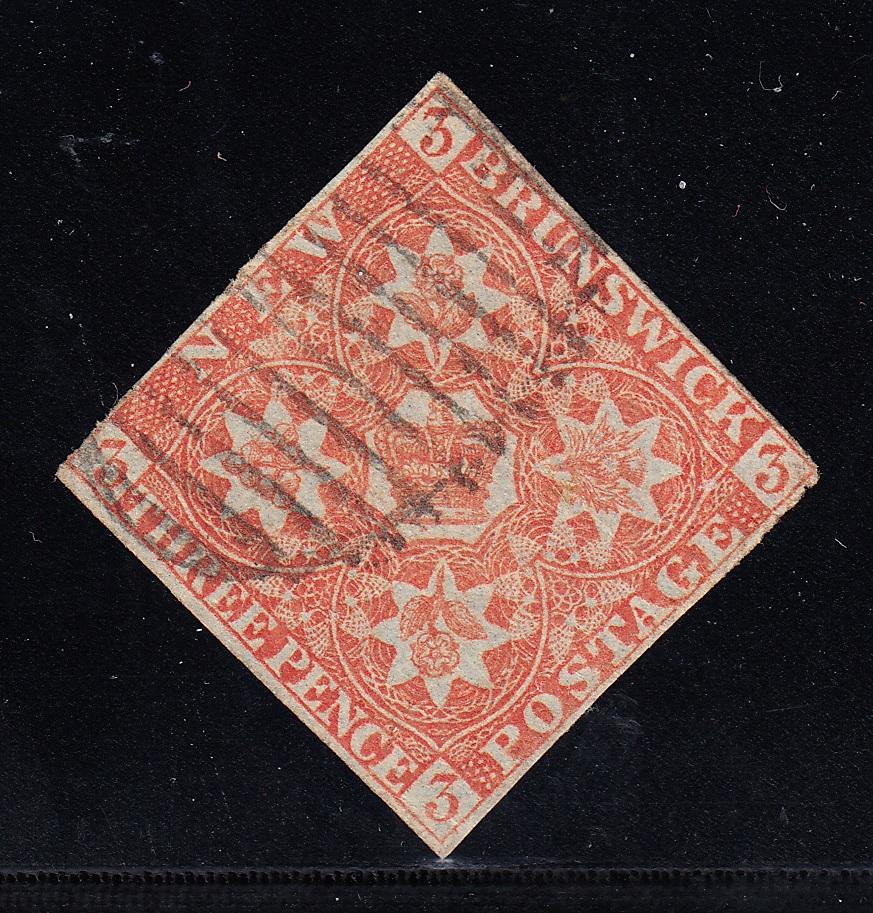 0001NB1707 - New Brunswick #1 - Used - Deveney Stamps Ltd. Canadian Stamps