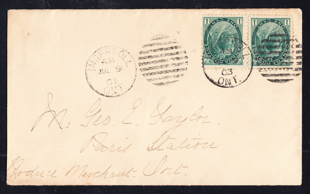 0075CA1809 - #75 Pair on &#39;Ingersoll&#39; Cover, MAJOR RE-ENTRIES