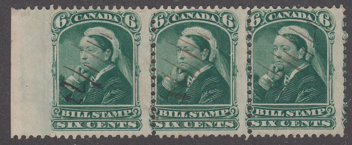 0043FB2203 - FB43 - Used Strip of 3, Blind Perfs