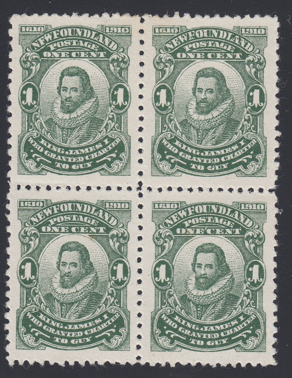 0087NF1712 - Newfoundland #87ix,xii,xiv - Mint Block of 4