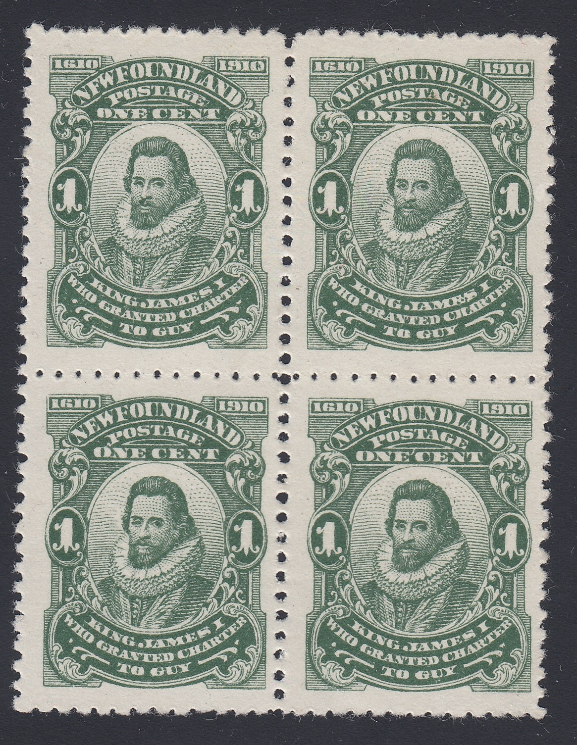 0087NF1712 - Newfoundland #87iii,xv,x,a - Mint Block of 4