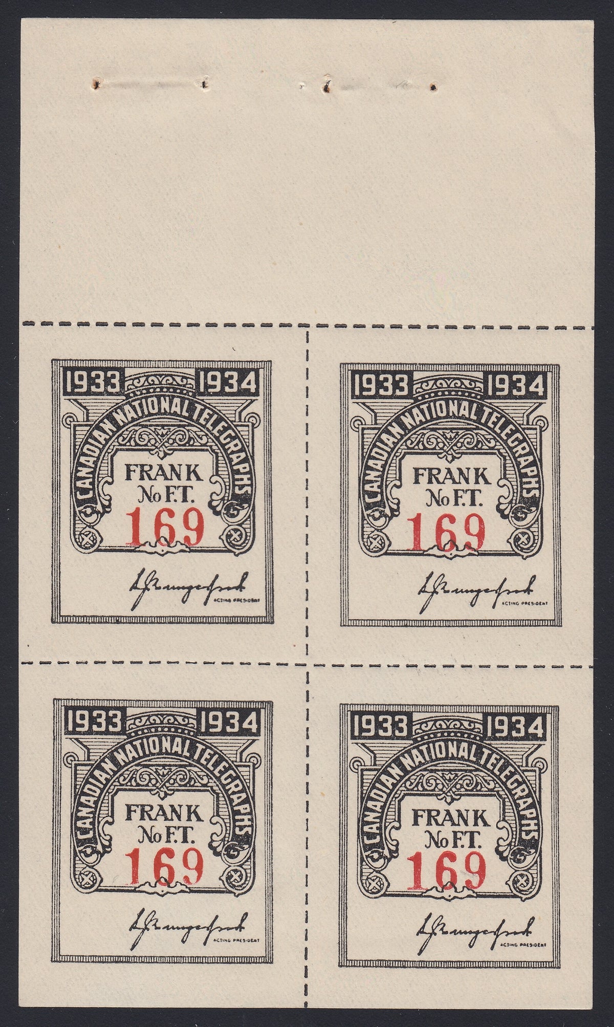 0113CN1712 - TCN9 - Mint Booklet Pane of 4