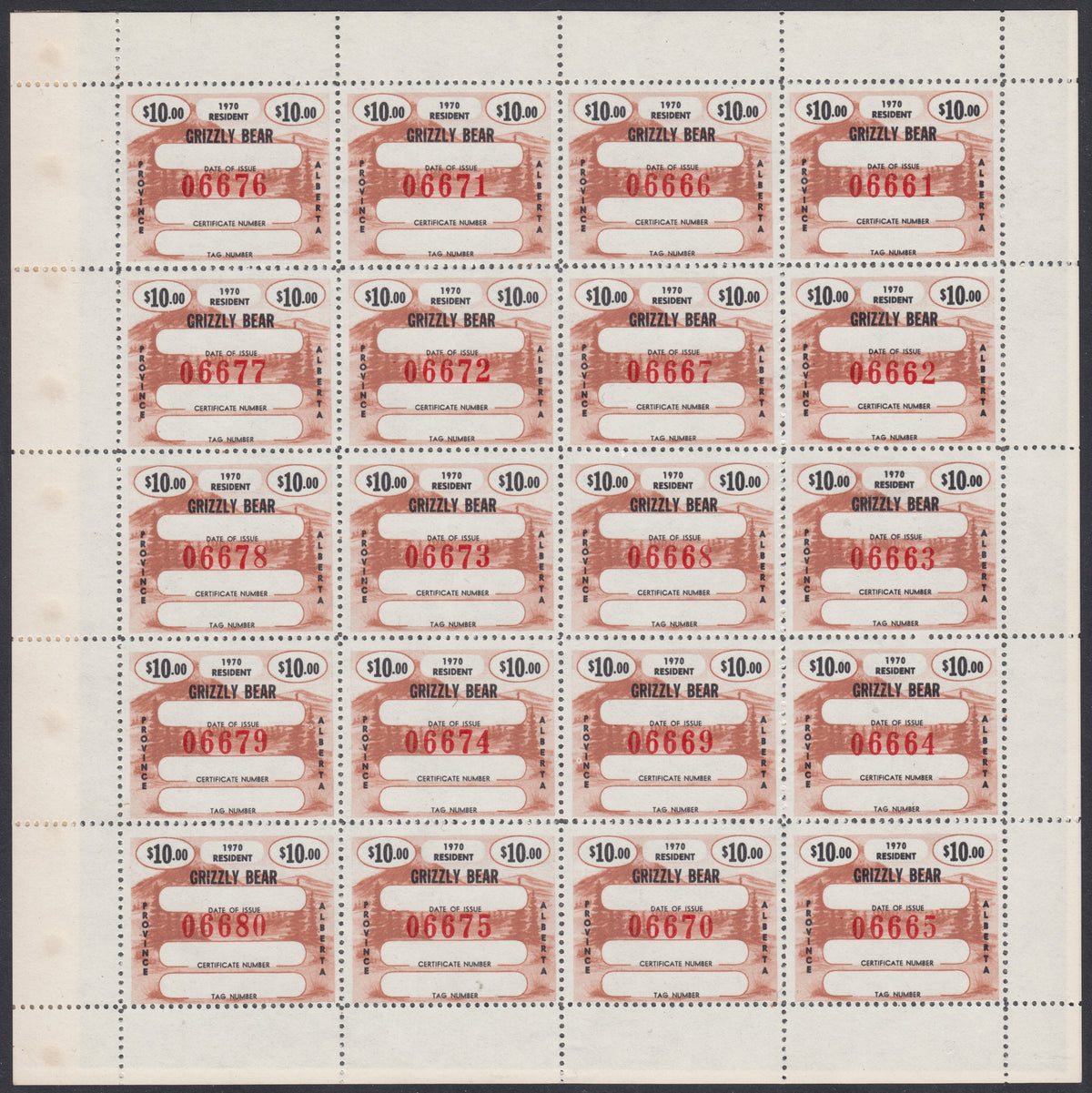 0454AW2110 - A112 - Unused, Rare Sheet