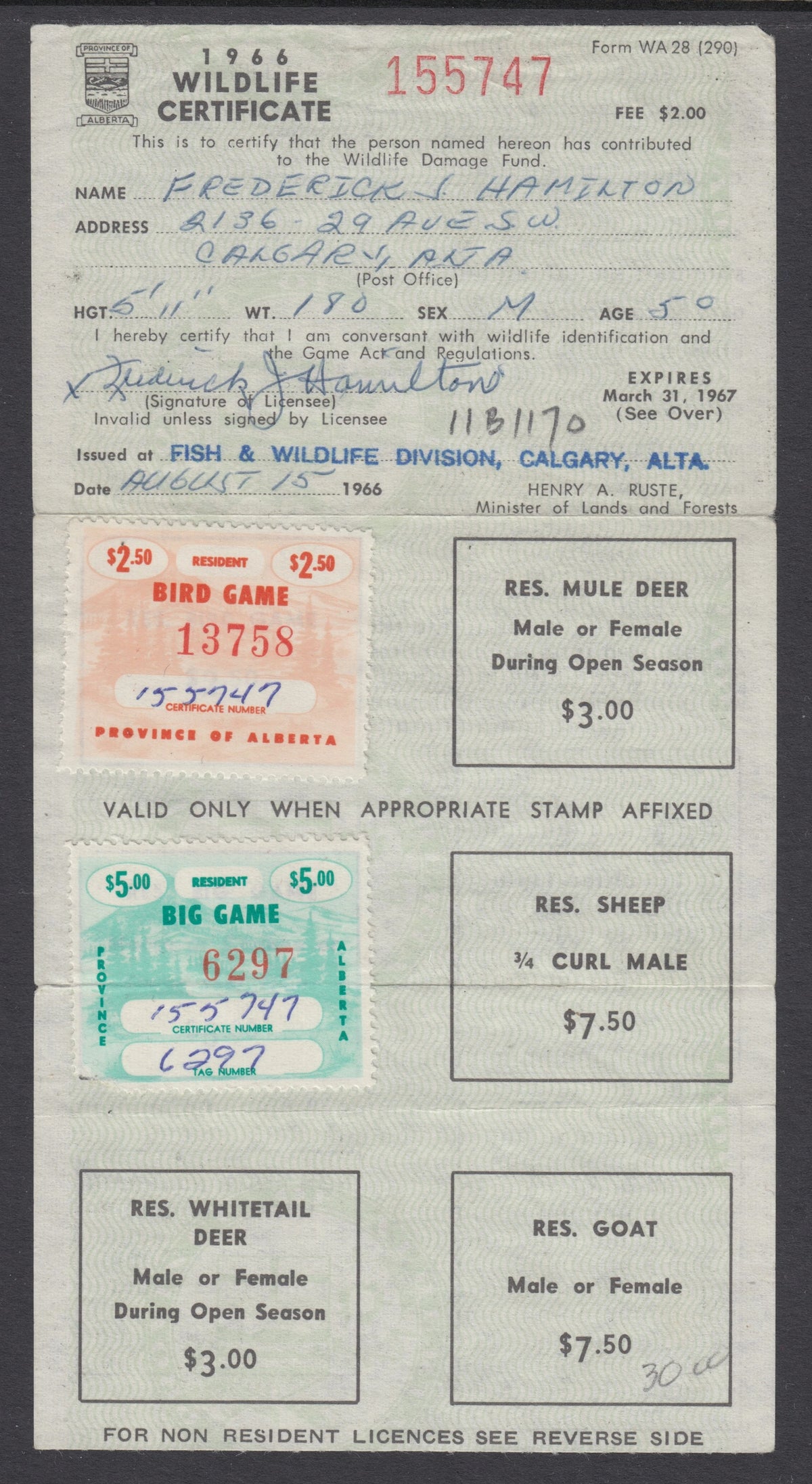 0370AW2111 - AW28, 29 - Used on License