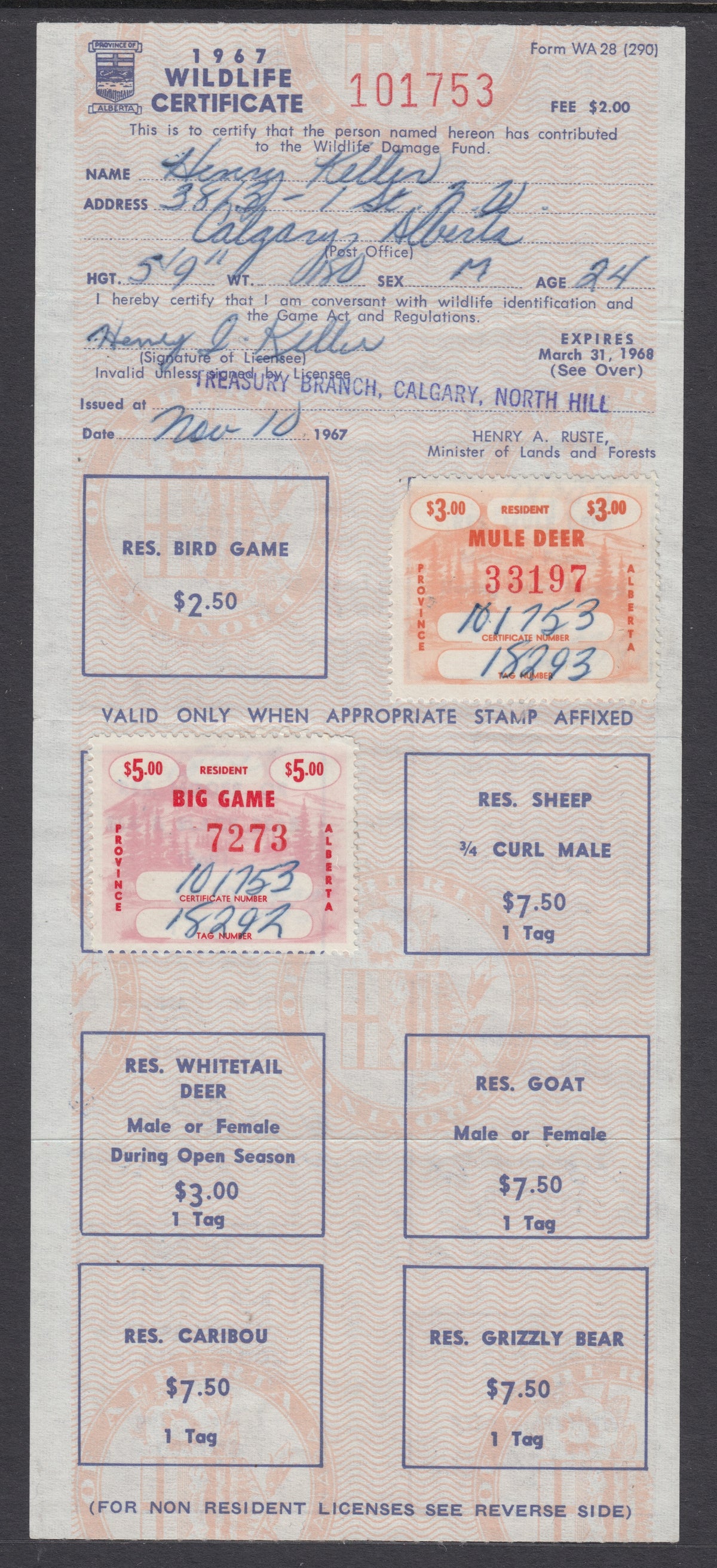 0388AW2111 - AW46, 49 - Used on License