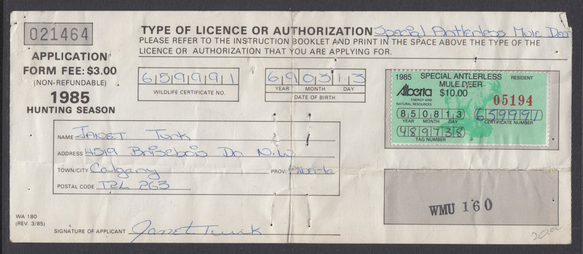 0991AW2111 - AW649 - Used on License