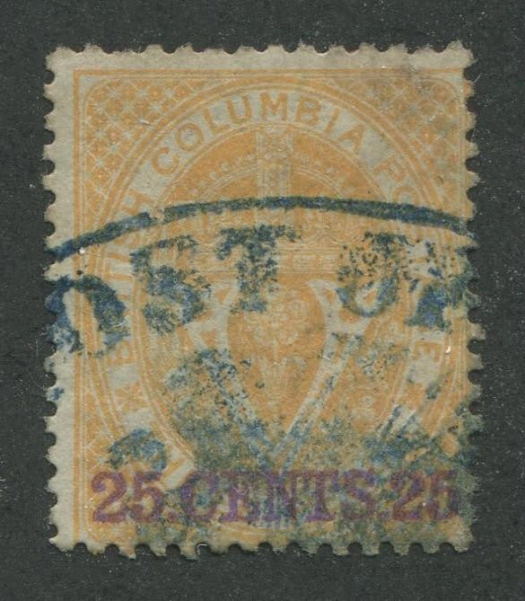 0011BC1707 - British Columbia #11 - Used - Deveney Stamps Ltd. Canadian Stamps