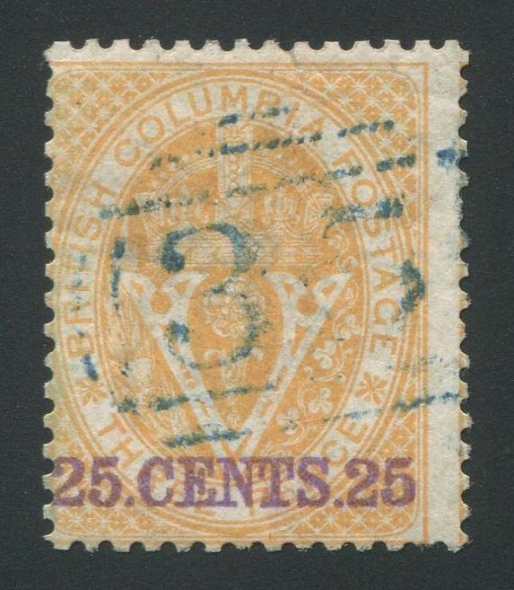 0011BC1709 - British Columbia #11 - Used Numeral Cancel '35' - Deveney Stamps Ltd. Canadian Stamps