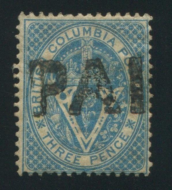 0007BC1709 - British Columbia #7 - Used - Deveney Stamps Ltd. Canadian Stamps
