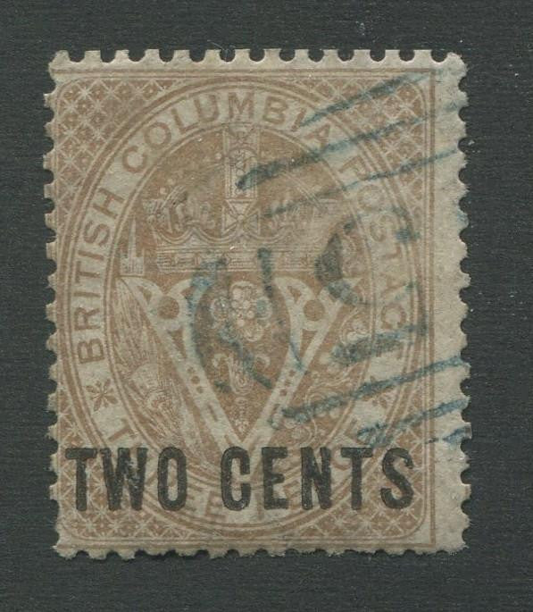 0008BC1707 - British Columbia #8 - Used - Deveney Stamps Ltd. Canadian Stamps