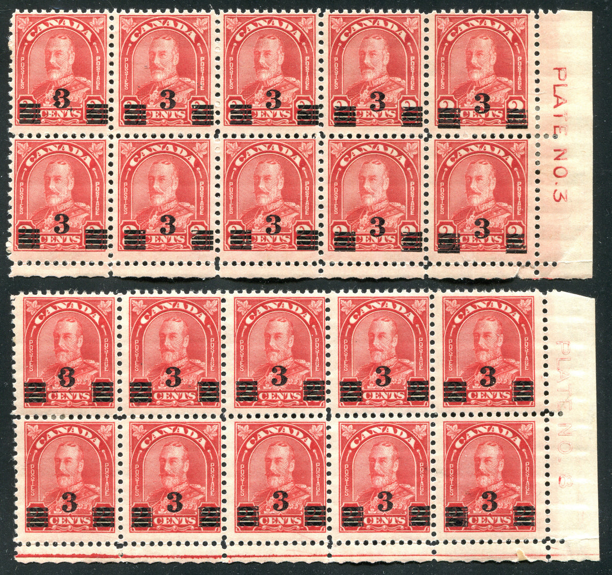 0191CA2005 - Canada #191, 191a - Mint Plate Blocks of 10, UNLISTED Varieties