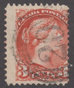 0037CA2205 - Canada #37 - 4-Ring Numeral Cancel &#39;20&#39;