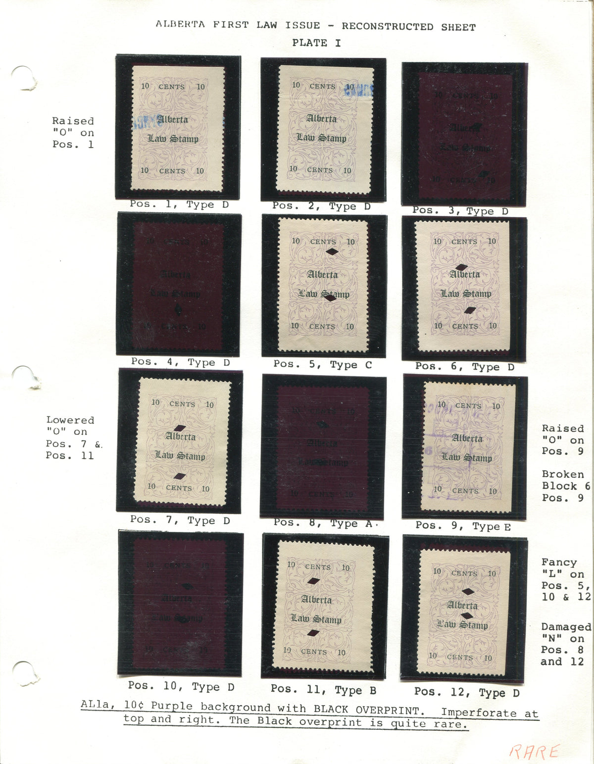 0001AL2010 - AL1(b) - Used Partially Reconstructed Sheet, UNLISTED