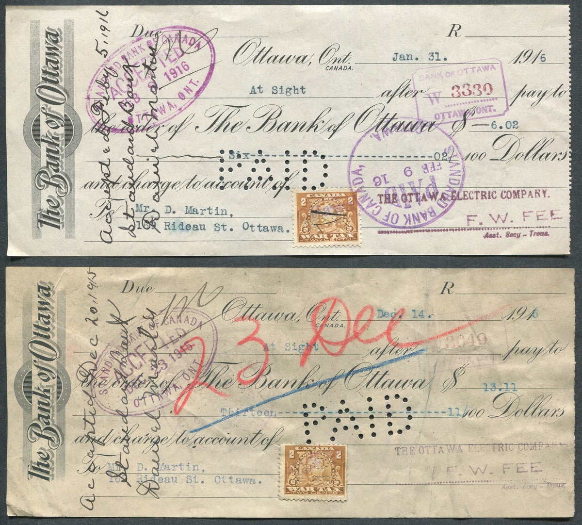 0232FD2011 - FWT8 - 1920 George V War Tax Documents