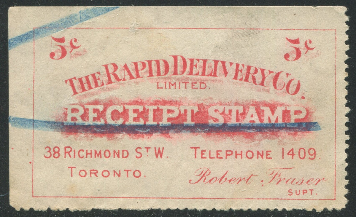 0001CP1709 - Canada Revenue Receipt Stamp - THE RAPID DELIVERY CO.