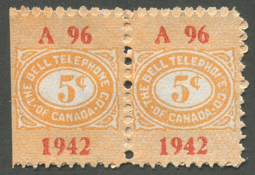 0231BT2011 - TBT117a - Mint Pair, &#39;Telephoie&#39; Error, Watermarked