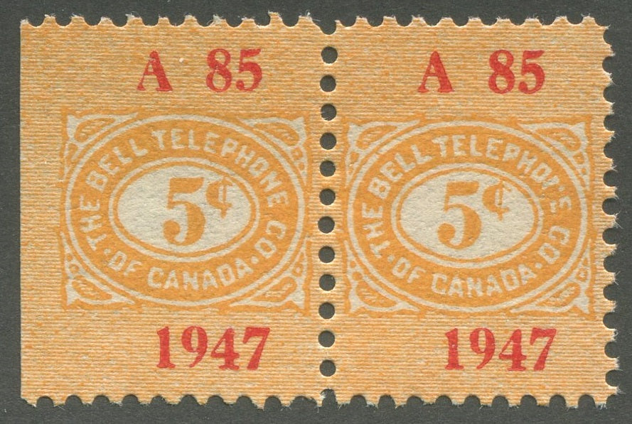 0241BT2011 - TBT127a - Mint Pair, &#39;Telephoie&#39; Error