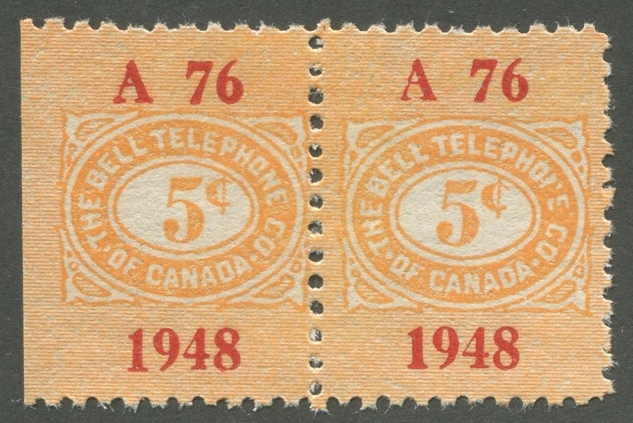 0243BT2011 - TBT129a - Mint Pair, &#39;Telephoie&#39; Error