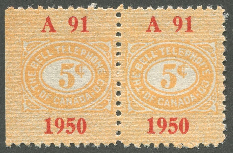 0247BT2011 - TBT133a - Mint Pair, &#39;Telephoie&#39; Error