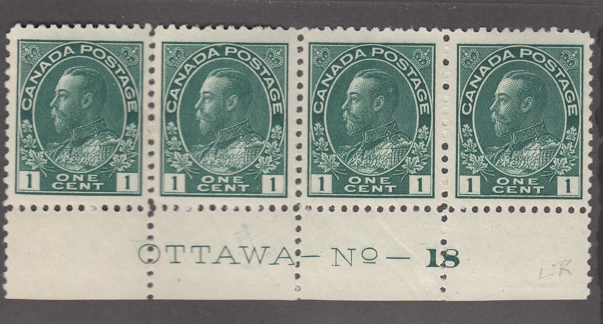 0104CA1711 - Canada #104 Plate Strip of 4