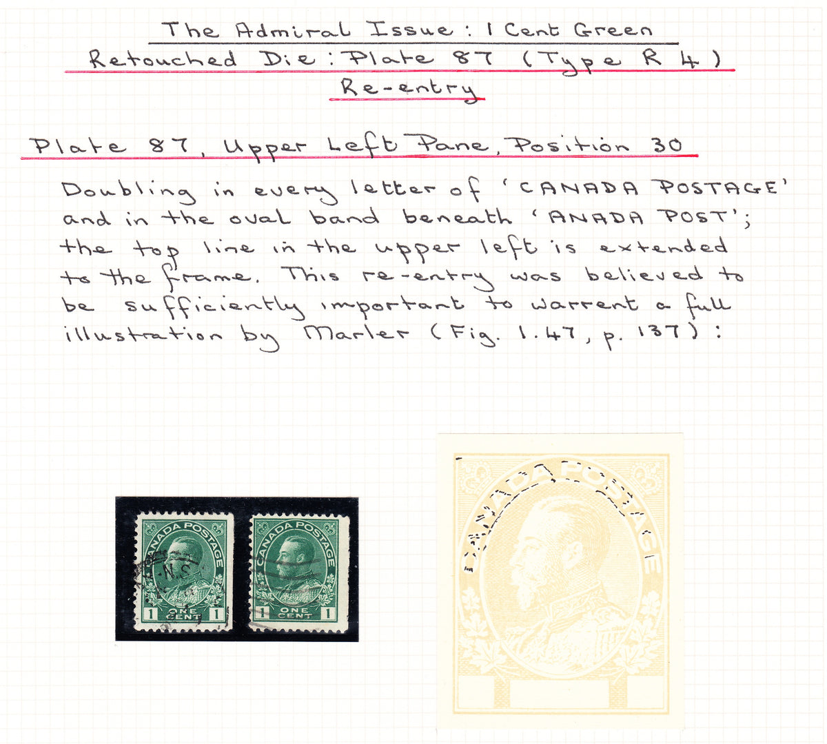 0104CA1711 - Canada #104 - Used, Re-entries (Marler Type R4)