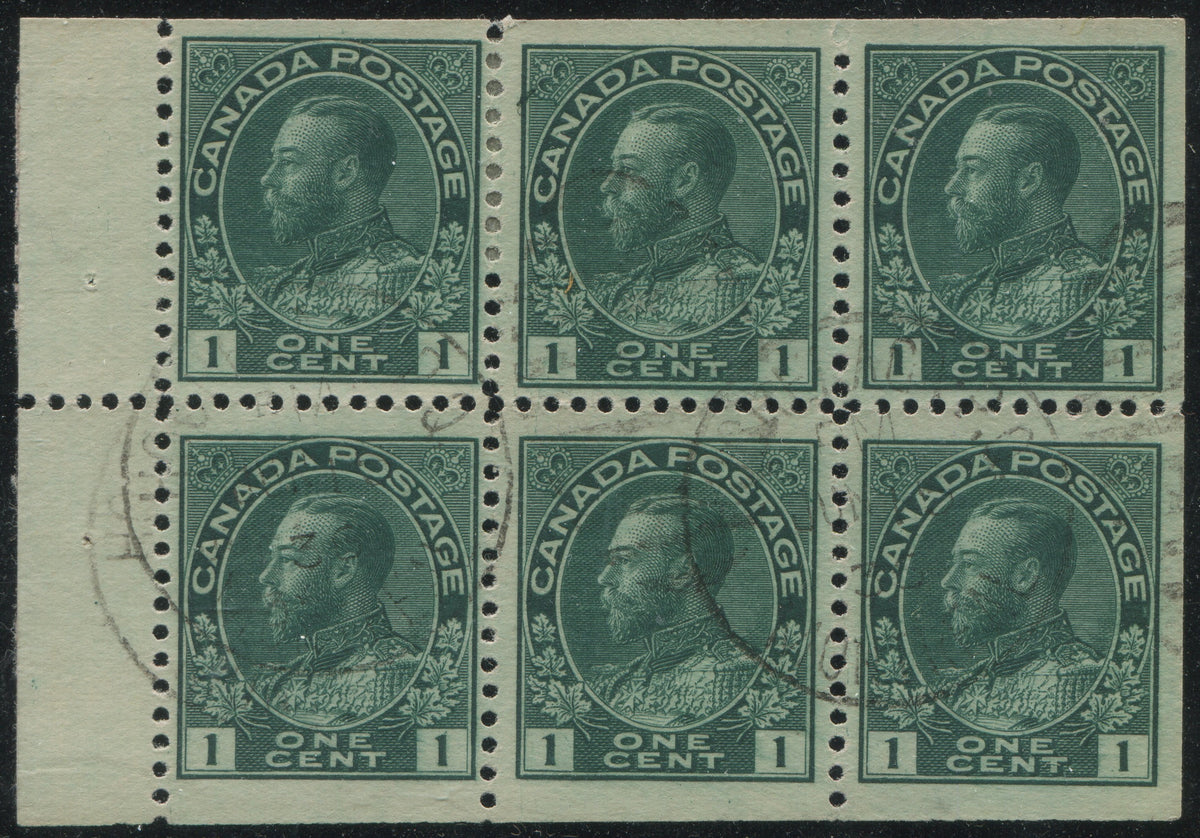 0104CA1903 - Canada #104aii - Used Booklet Pane, Major Re-entries/Plate Flaws