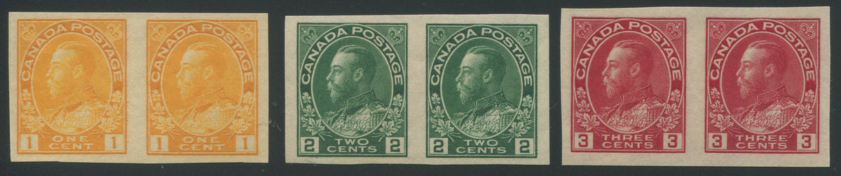 0136CA2208 - Canada #136, 137, 138 Mint Imperf Pair Set