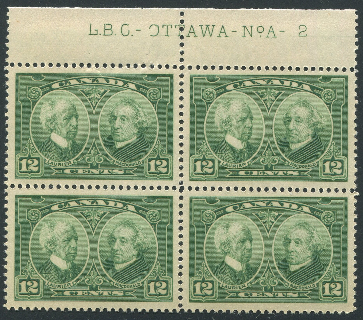 0147CA1910 - Canada #147 Plate Block