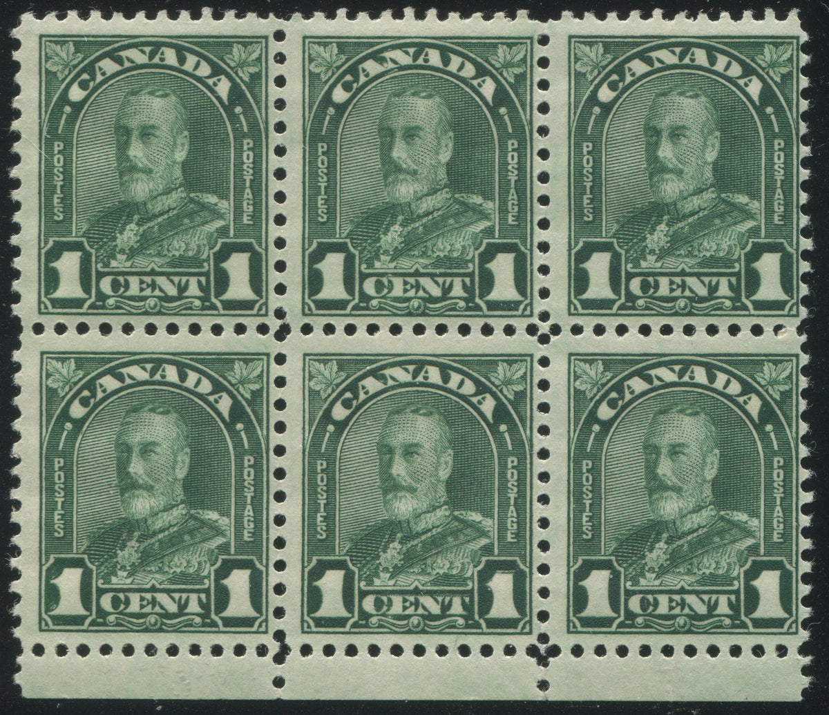 0163CA2209 - Canada #163ii - Mint Block of 6, Major Re-Entry