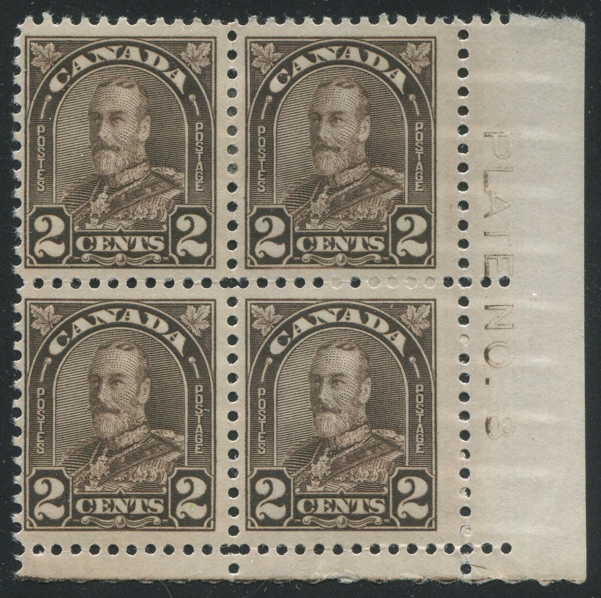 0166CA2210 - Canada #166 - Plate Block