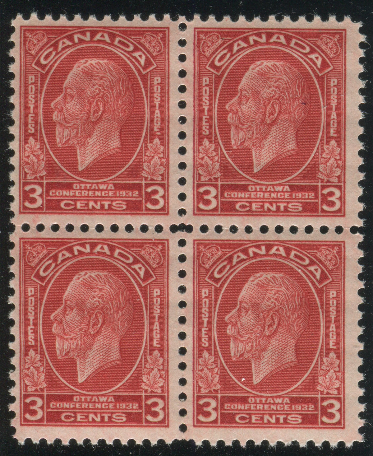 0192CA1710 - Canada #192i - Mint &#39;Broken E&#39; Block of 4