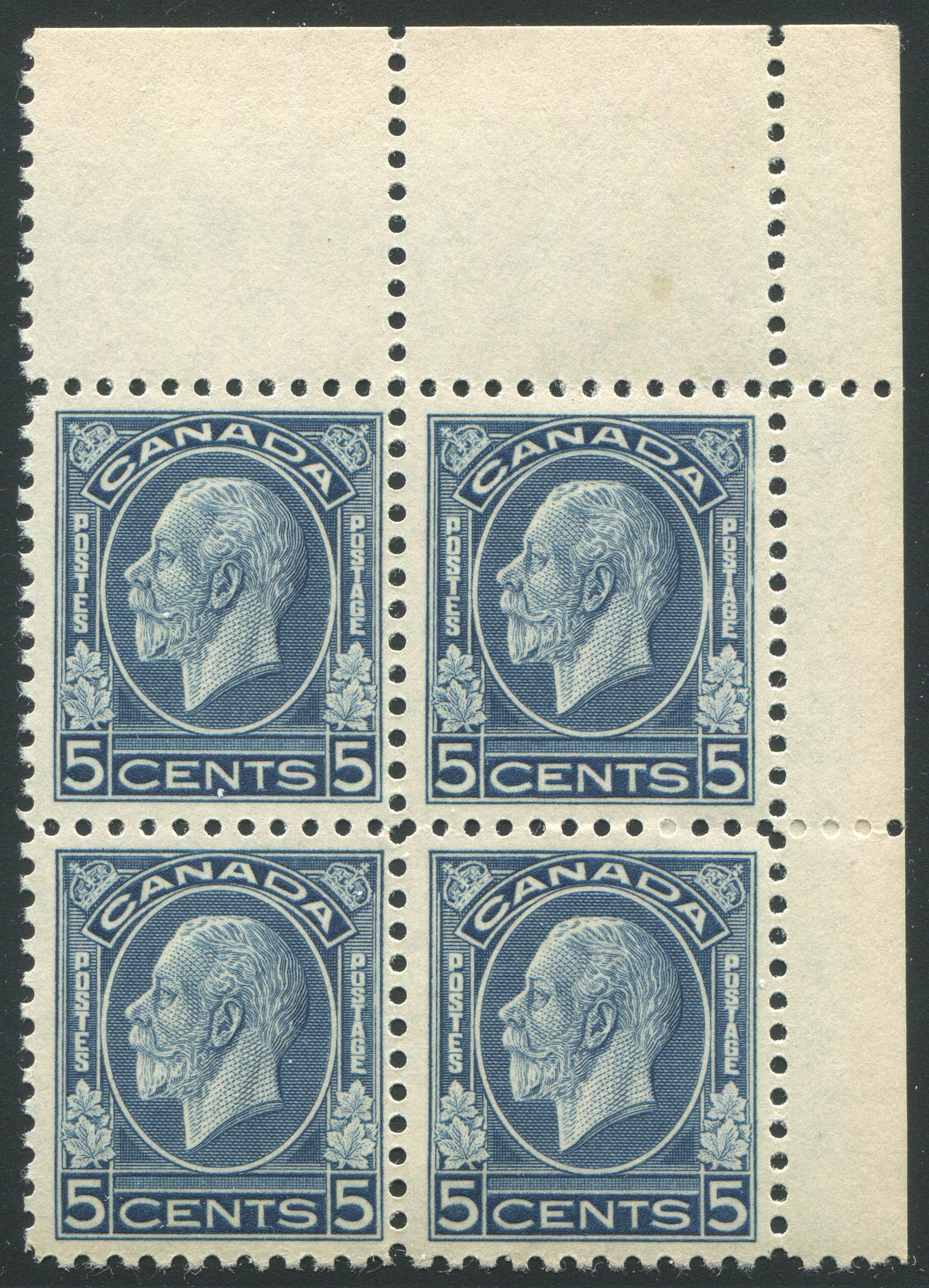 0199CA1910 - Canada #199i - Mint Major Re-Entry Corner Block of 4