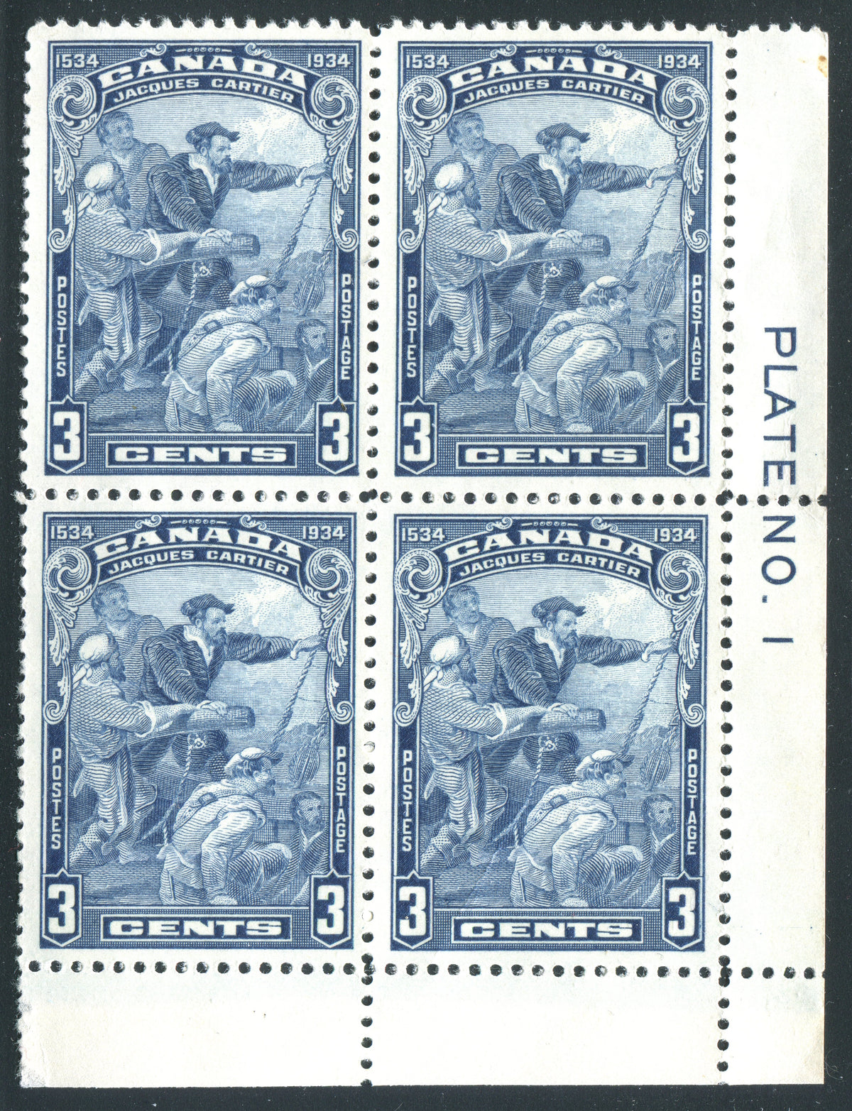 0208CA1812 - Canada #208iii - Mint Plate Block, &#39;Hairline from Hand&#39;