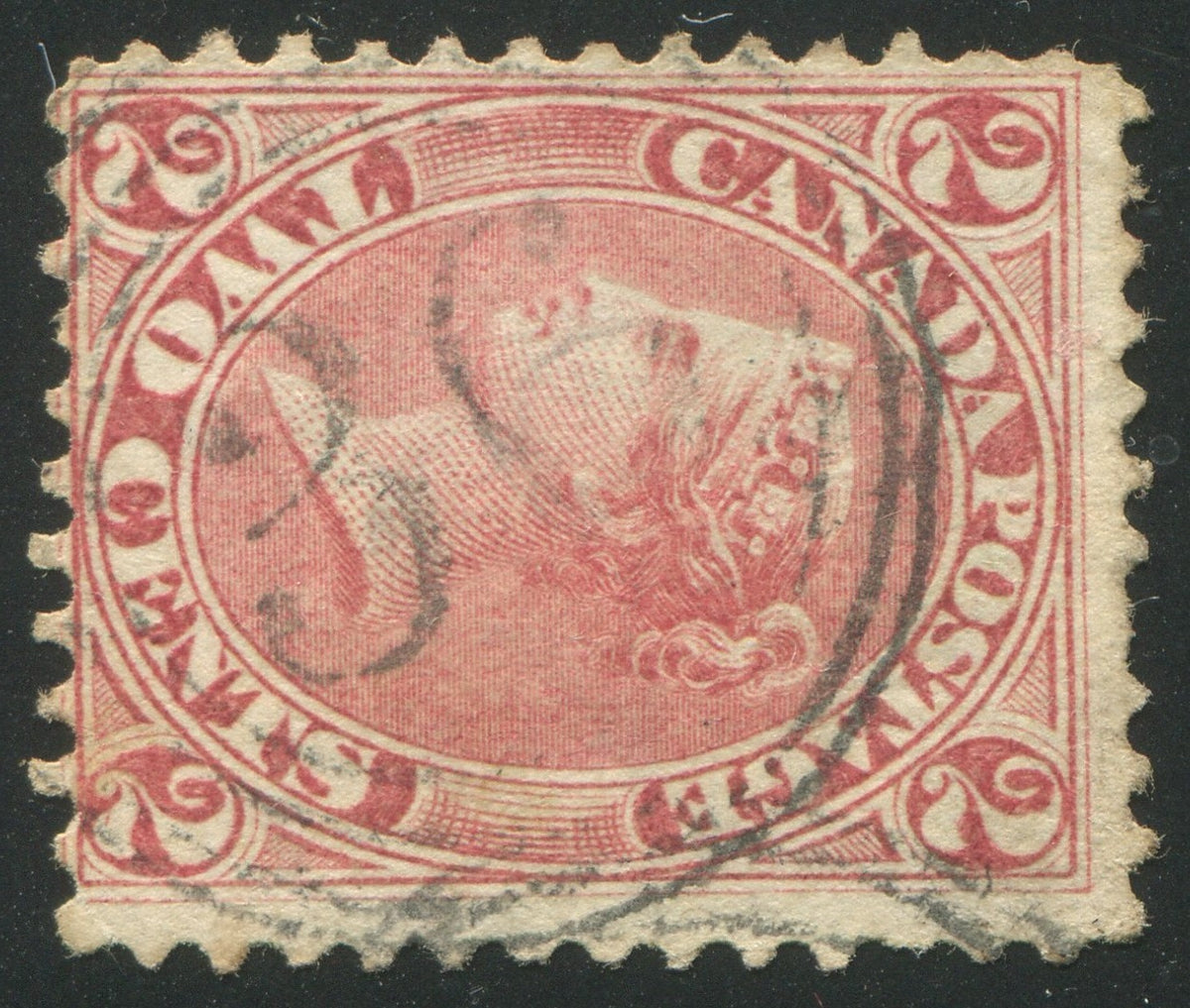 0020CA1910 - Canada #20v - Used &#39;Dash in 2&#39; Variety