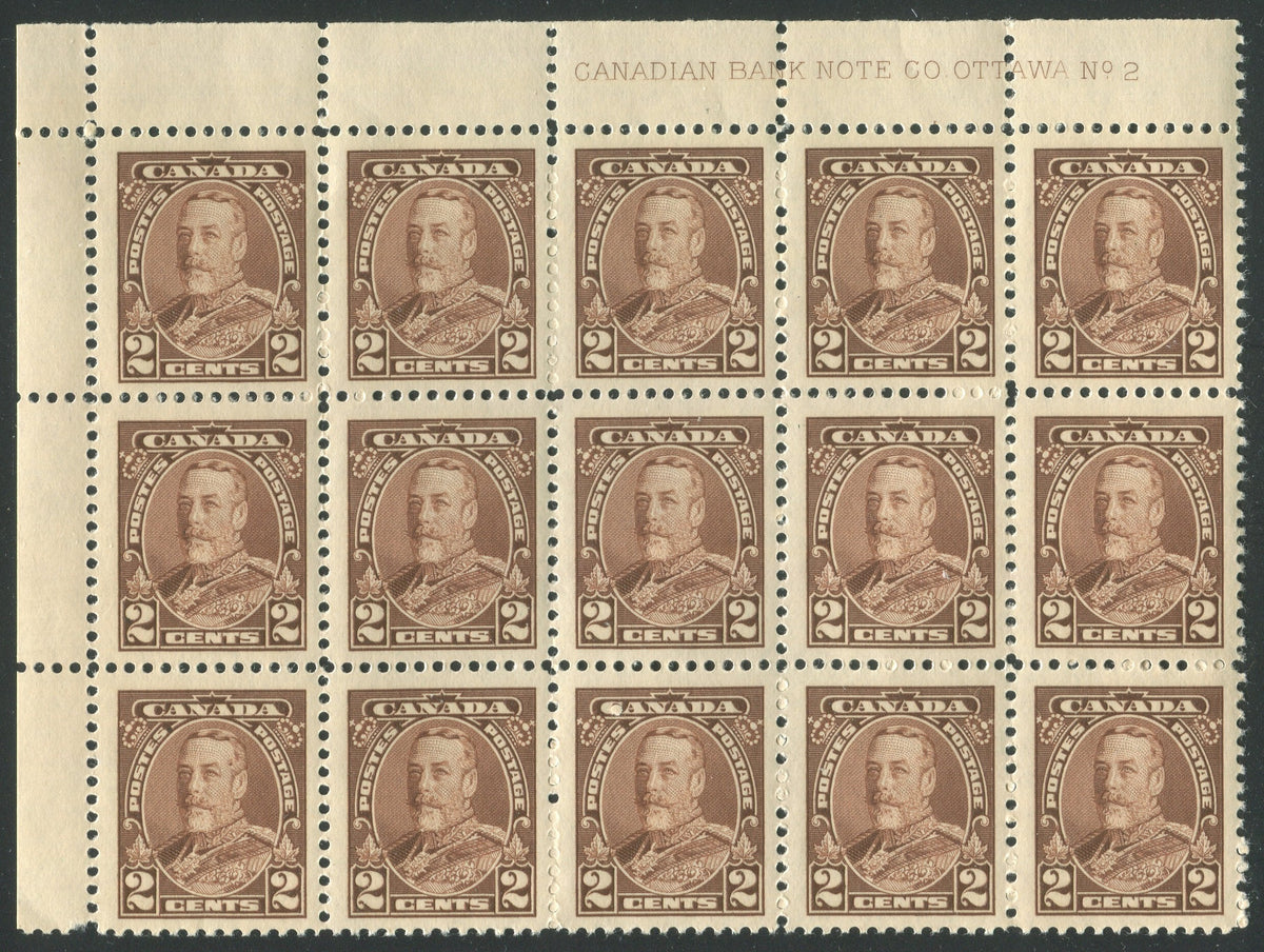 0218CA1910 - Canada #218i - Mint Plate Block of 15 &#39;Mole on Forehead&#39; Variety