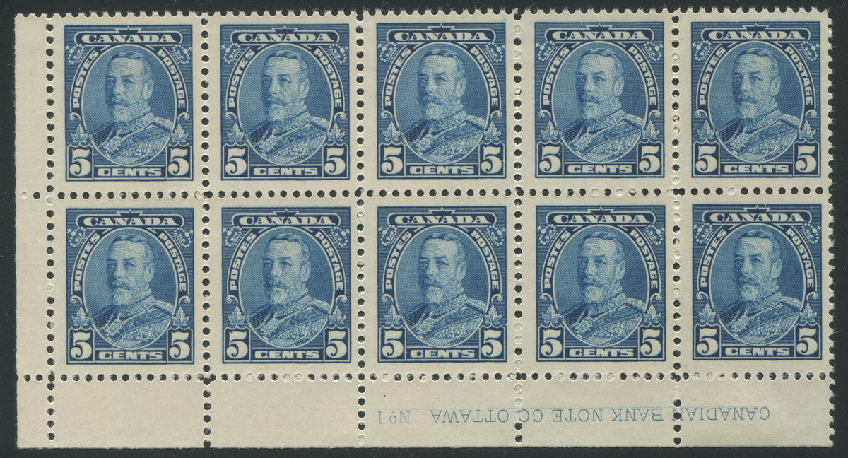 0221CA2208 - Canada #221 - Plate Block of 10