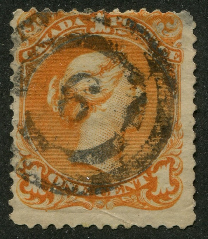 0023CA2206 - Canada #23 - 2-Ring Numeral Cancel &#39;6&#39;