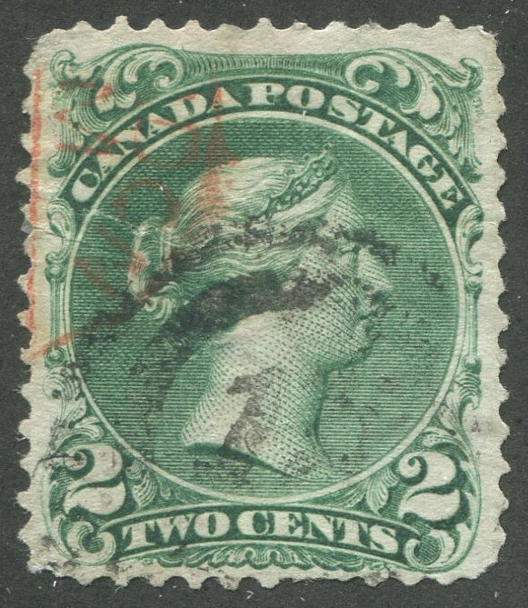 0024CA2002 - Canada #24, 2-Ring Numeral Cancel &#39;18&#39;