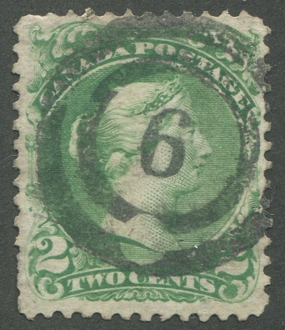0024CA2002 - Canada #24, 2-Ring Numeral Cancel &#39;6&#39;