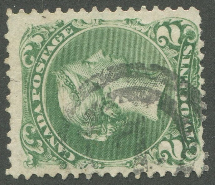 0024CA2002 - Canada #24, 2-Ring Numeral Cancel &#39;7&#39;