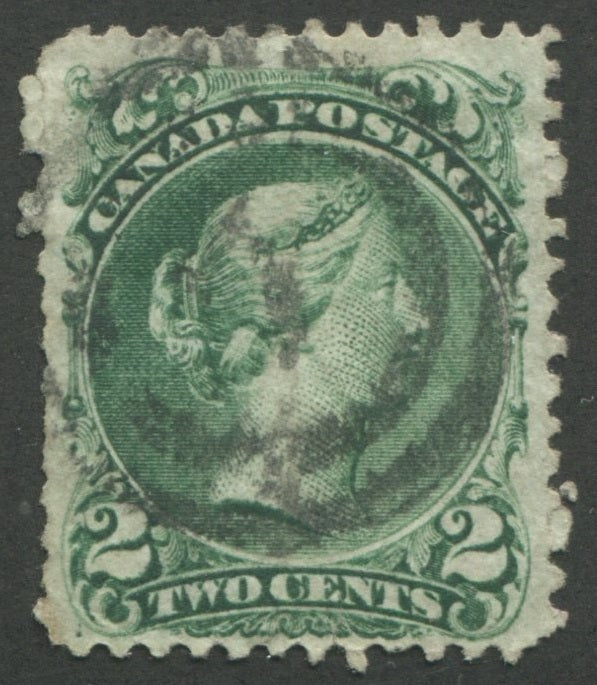 0024CA2002 - Canada #24b, 2-Ring Numeral Cancel &#39;1&#39;
