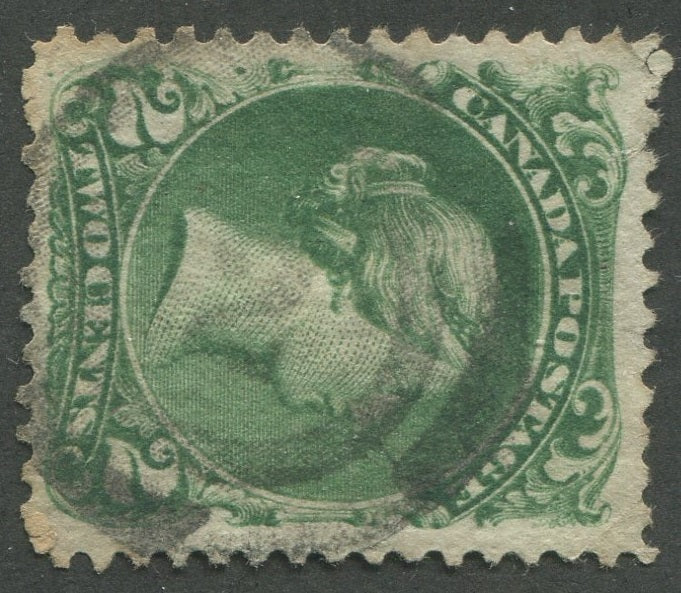 0024CA2002 - Canada #24b, 2-Ring Numeral Cancel &#39;2&#39;