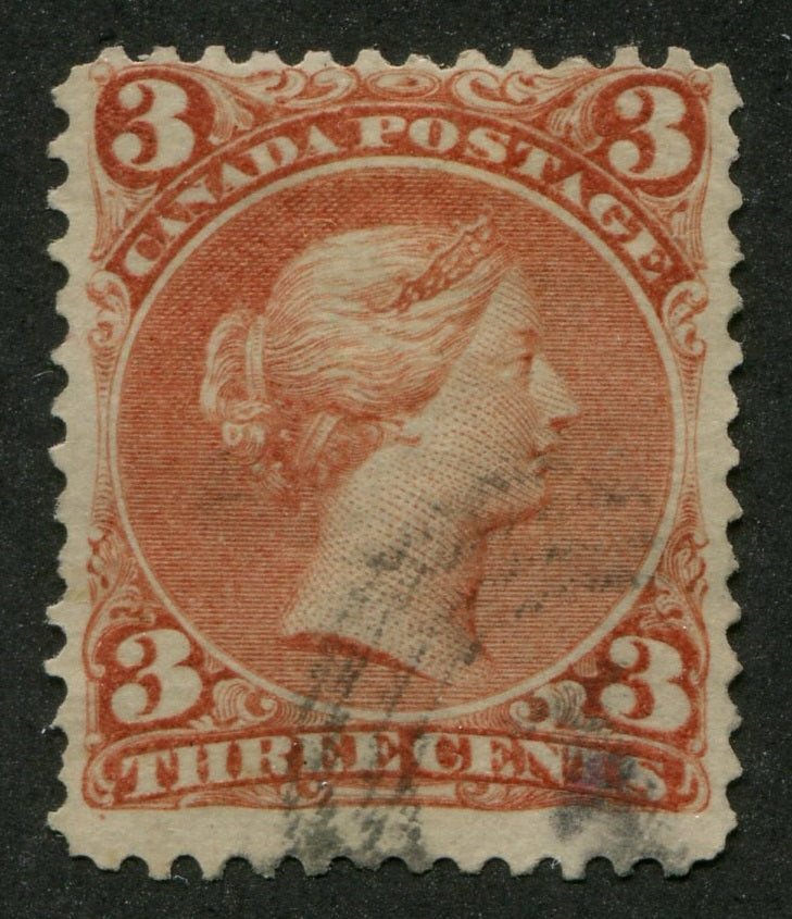 0025CA2206 - Canada #25 - 4-Ring Numeral Cancel &#39;1&#39;