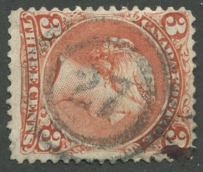 0025CA2002 - Canada #25, 2-Ring Numeral Cancel &#39;27&#39;