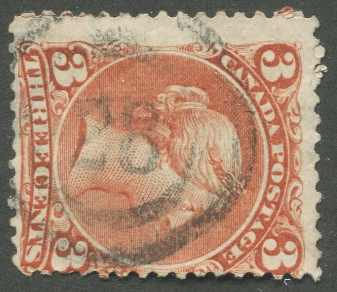 0025CA2002 - Canada #25, 2-Ring Numeral Cancel &#39;28&#39;
