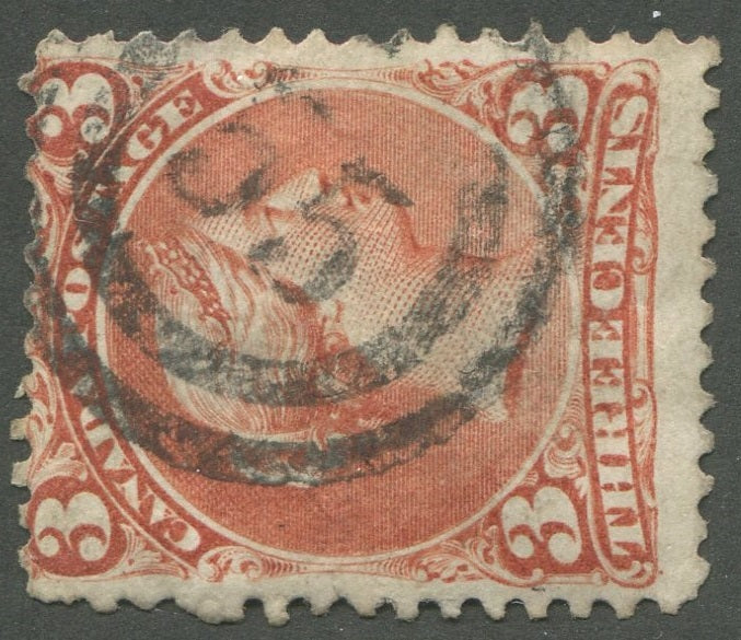 0025CA2002 - Canada #25, 2-Ring Numeral Cancel &#39;55&#39;