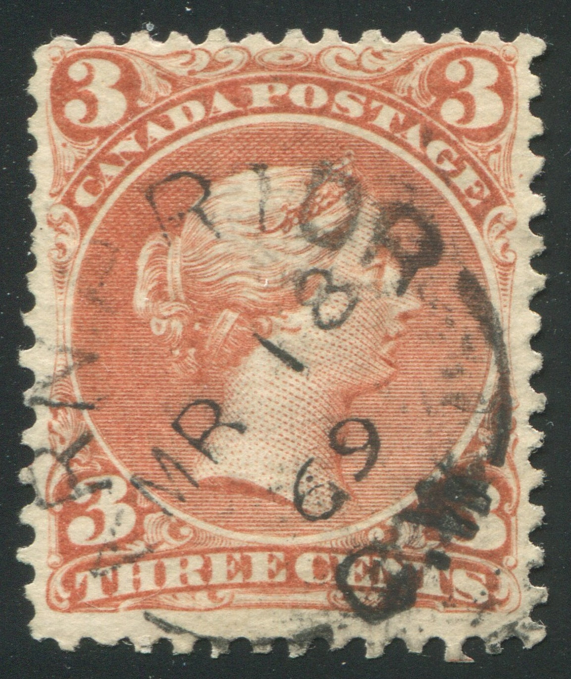 0025CA2002 - Canada #25vii - Used &#39;Shaving Nick&#39; Variety