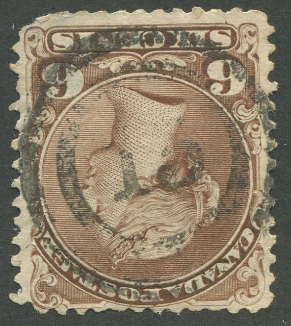 0027CA2002 - Canada #27, 2-Ring Numeral Cancel &#39;13&#39;