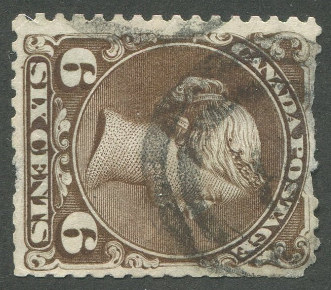 0027CA2002 - Canada #27, 2-Ring Numeral Cancel &#39;9&#39;